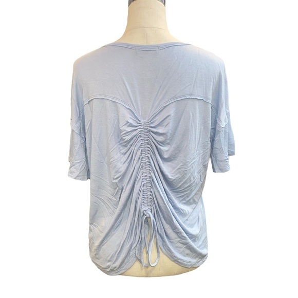 Young At Heart Los Angeles Laguna Top Cinched Style Back Blouse Small Blue - Picture 2 of 7